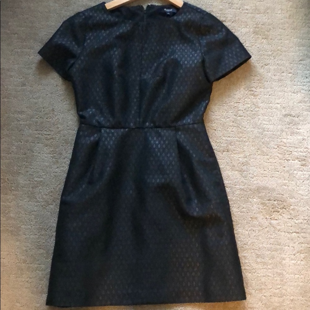 Madewell Jaccard Black, Metallic shimmer dress